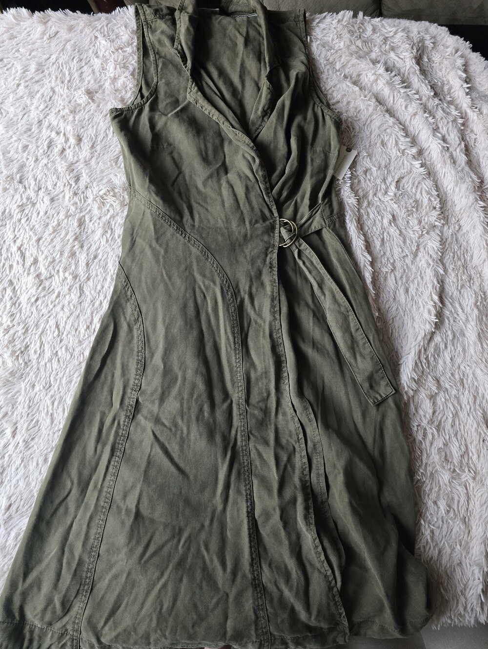 Anthropologie Green Wrap Dress